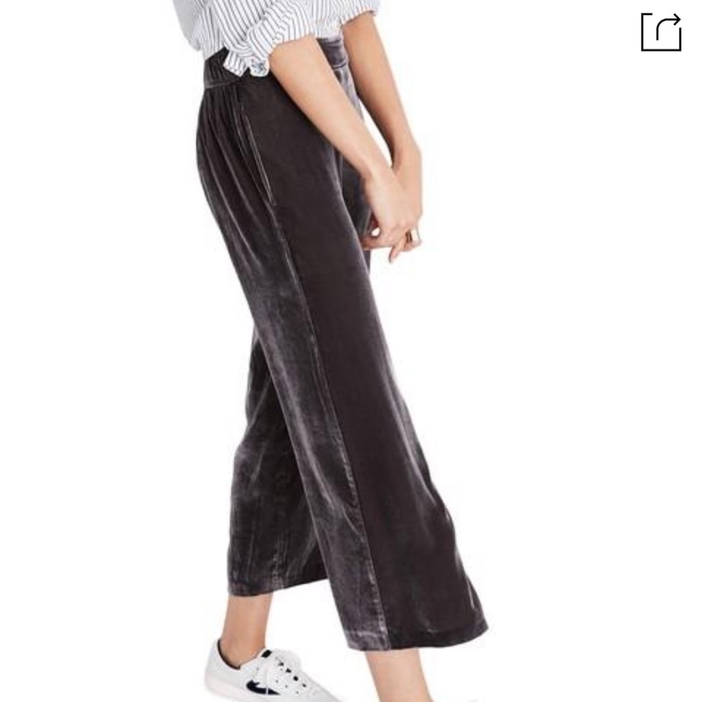 Madewell | Velvet Pull on Huston pants Dark Metal